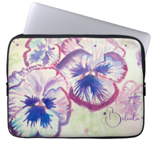 Capa Para Notebook Cor-de-água rosa Pansível Pintando Raparigas de Ar