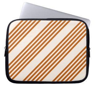 Capa Para Notebook Cor de laranja queimada e bege, padrão de cinco fa
