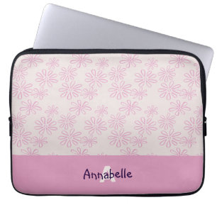 Capa Para Notebook Cor-de-rosa-chic no padrão e nome da porta do vent