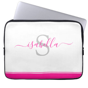 Capa Para Notebook Cor-de-rosa quente elegante simples, Na moda moder