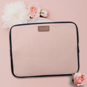Capa Para Notebook Cor-de-rosa-rosa rosa Dourada Monograma Laptop