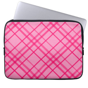 Capa Para Notebook Cor-de-rosa sobre o Design de padrão de Xadrez do