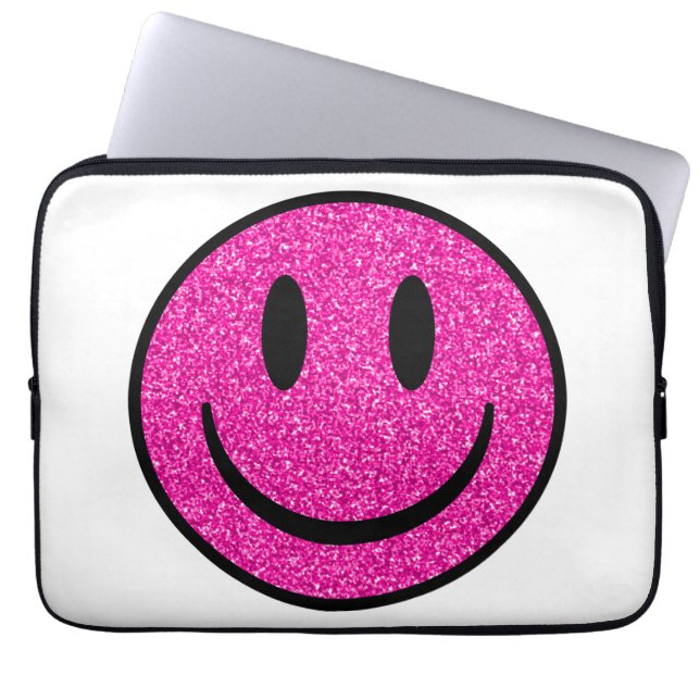 Capa Para Notebook Cor-de-rosa - Sorriso brilhante (Frente)