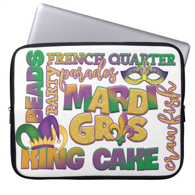 CAPA PARA NOTEBOOK COR FRANCÊS TRIMESTRE REI CAKE MARDI GRAS (Frente)