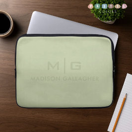 Capa Para Notebook Cor Sólida Verde Musgo Sage Pastel Luz Suave