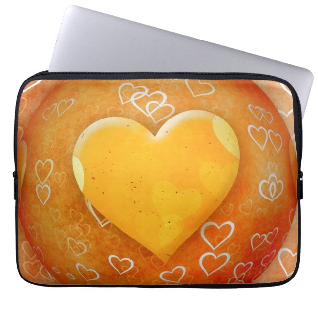 Capa Para Notebook Coração Amarelo (Frente)