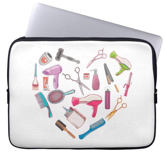 Capa Para Notebook Coração da Ferramenta Hairdresser Hairstylist (Frente)
