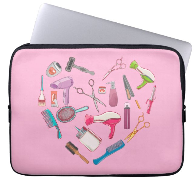 Capa Para Notebook Coração da Ferramenta Hairdresser Hairstylist (Frente)