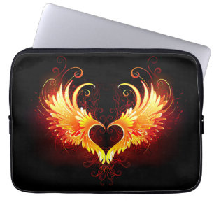 Capa Para Notebook Coração de Fogo de Anjo com Asas