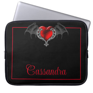 Capa Para Notebook Coração do gótico com Asas de Bat Personalizadas