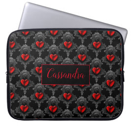 Capa Para Notebook Coração Gótico Vermelho Personalizado