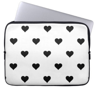 Capa Para Notebook Coração Preto e Branco Minimalista Romântico e Chi