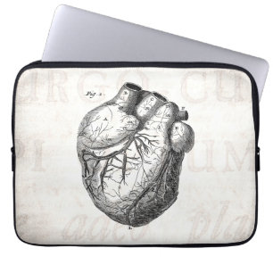 Capa Para Notebook Corações cardíacos retros da anatomia do coraç