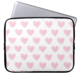 Capa Para Notebook Corações cor-de-água rosa. Padrão de amor de cor b