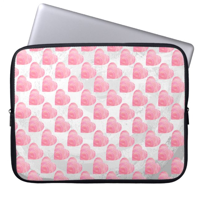 Capa Para Notebook Corações Cor-de-Rosa (Frente)