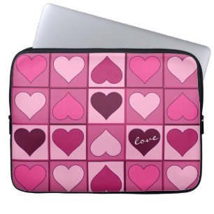 Capa Para Notebook Corações cor-de-rosa gráficos românticos para