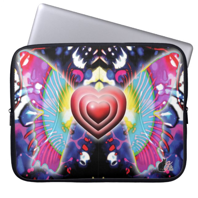 Capa Para Notebook Corações De Grelhas (Frente)