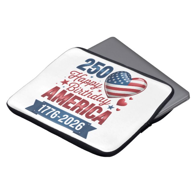 Capa Para Notebook Corações EUA 1776 2026 4 de julho (Frente Topo)