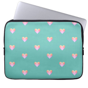 Capa Para Notebook Corações Padrão Simples Cor-de-Rosa