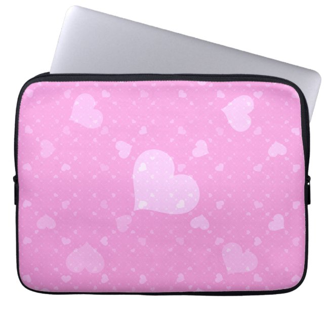 Capa Para Notebook Corações Rosa com Amor (Frente)