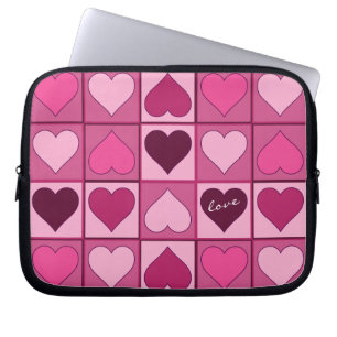Capa Para Notebook Corações Rosa Gráficos Românticos Para Cima e Para