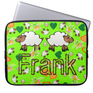 Capa Para Notebook Corações Verde Floral e Laranja Bolsas de laptop