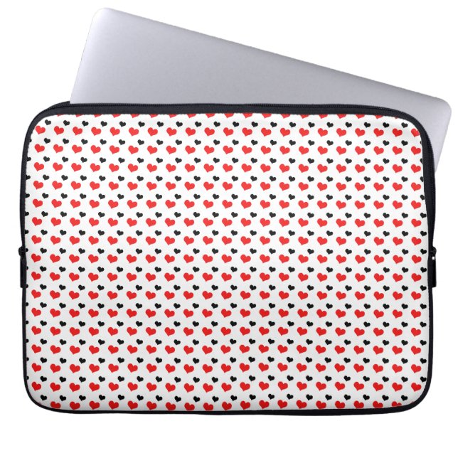 Capa Para Notebook Corações vermelhos e negros (Frente)