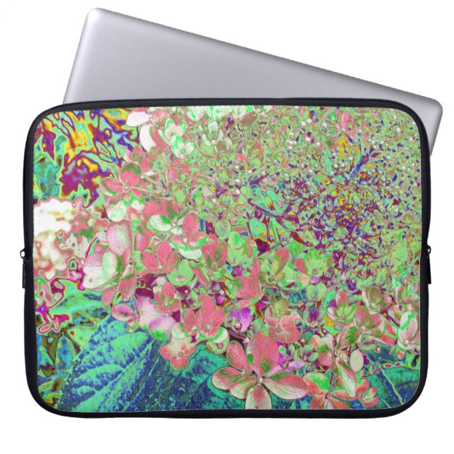 Capa Para Notebook Coral Elegante e Chartreuse Limelight Hydrangea (Frente)