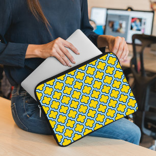 Capa Para Notebook Corante amarelo e azul-bebê, latido, quatrefoil