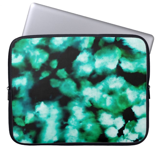 Capa Para Notebook Corante Verde Escuro. Amarine Inspiron Tie Dye (Frente)