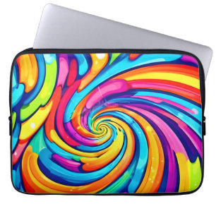 Capa Para Notebook Cores giratórias, espiral psicodélica, chao colori