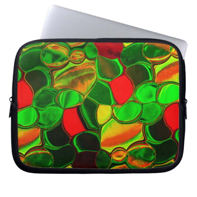 Capa Para Notebook Cores quentes, arredondados aos círculos e formas (Frente)