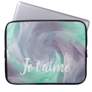Capa Para Notebook Cores Verdes Púrpuros e Amarrados