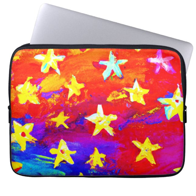 Capa Para Notebook Cores Vibrantes de Estrelas. Comprar Agora (Frente)