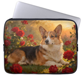 Capa Para Notebook Corgi in the Roses VI