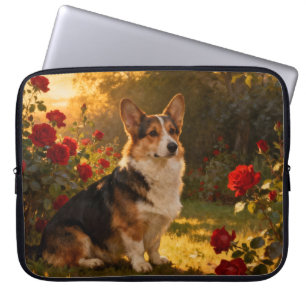 Capa Para Notebook Corgi nas Rosas I