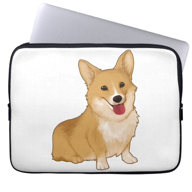 Capa Para Notebook Corgi sorridente (Frente)