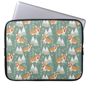 Capa Para Notebook Corgis no Padrão da Floresta das Montanhas
