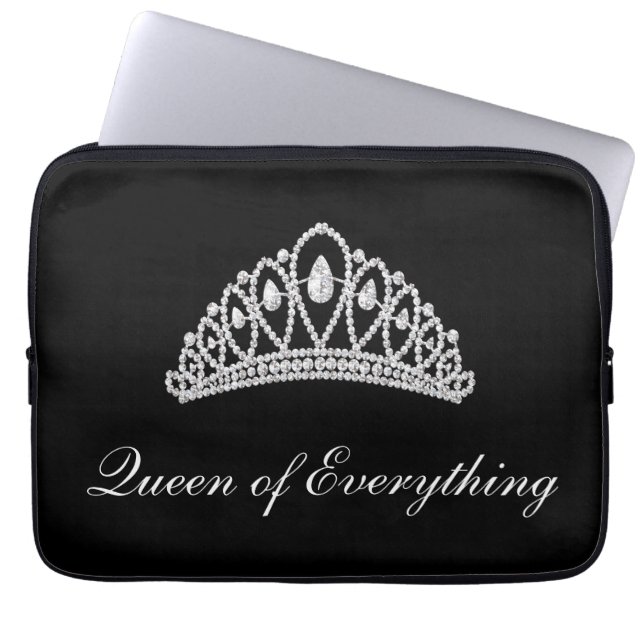 Capa Para Notebook Coroa de Diamante Negro Rainha de Tudo Laptop (Frente)