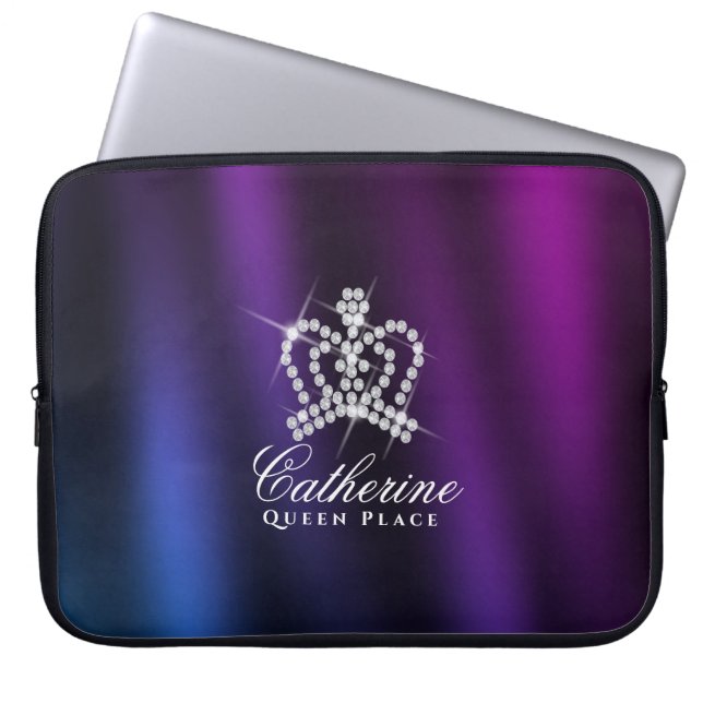 Capa Para Notebook Coroa Negra Azul Roxo (Frente)