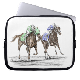 Capa Para Notebook Corrida de Cavalos Cruzados