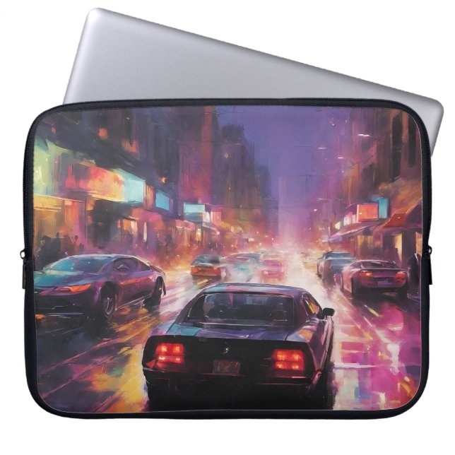 Capa Para Notebook Corrida dinâmica de paisagem urbana (Frente)