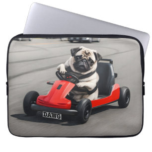 Capa Para Notebook Corrida Pug go-kart