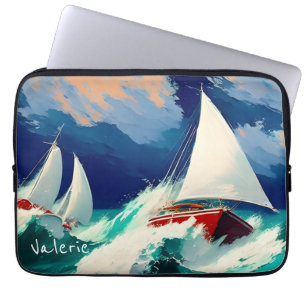 Capa Para Notebook Corridas de veleiros em mares pesados
