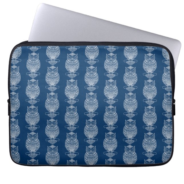 Capa Para Notebook Coruja (azul escuro) - Capinha para Laptop (Frente)