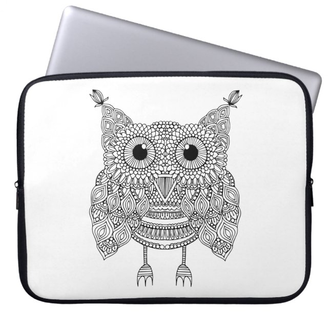 Capa Para Notebook Coruja bonito do Doodle (Frente)