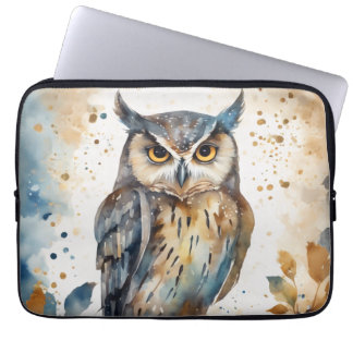 Capa Para Notebook Coruja de Aquarela
