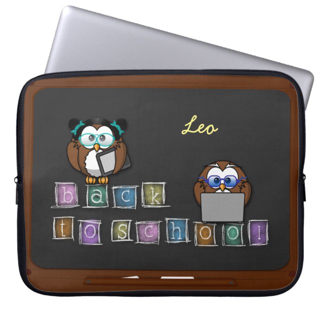 Capa Para Notebook coruja de volta para a escola (Frente)
