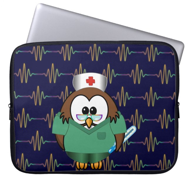 Capa Para Notebook coruja-enfermeira (Frente)