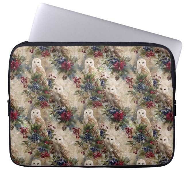 Capa Para Notebook Coruja Floral Enfeitiçante (Frente)